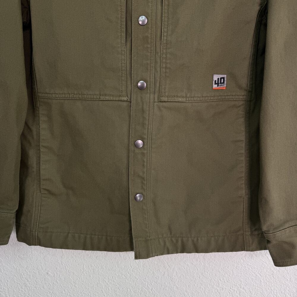 40 Grit Duluth Trading Jacket Mens Small Green Canvas Snap Utility Workwear - Picture 5 of 8